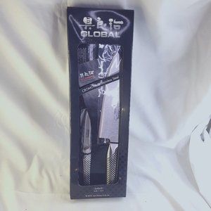 GLOBAL G-4615 2PC KNIFE SET SANTOKU + CHEF'S PARING KNIFE - NEW